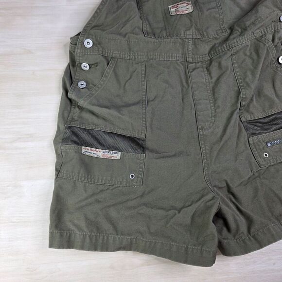 Vintage BUM Equipment Shortalls Womens Size XL Green 90s Y2K Bib Overalls Shorts - Picture 6 of 11